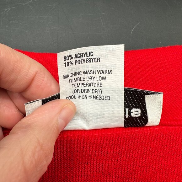 Vintage Womens 3X Red Cardigan Jacket Black Trim CD Daniels 1990s Shoulder Pads - Picture 6 of 12